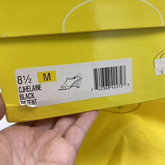 CIRCA Joan & David Black Patent Sandals - Picture 12 of 12